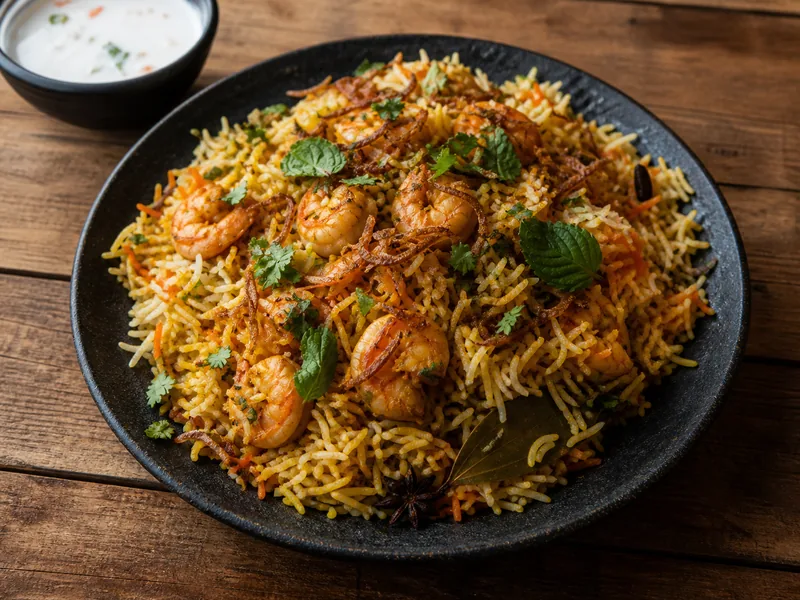 Danie Biryani z krewetkami