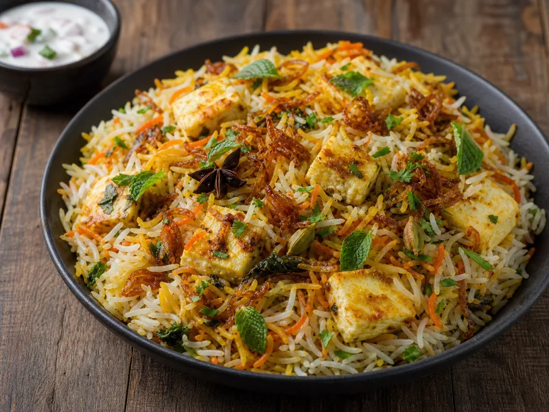 Danie Biryani z paneerem
