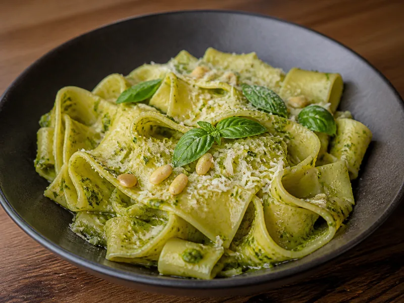 Danie Pappardelle con Pesto