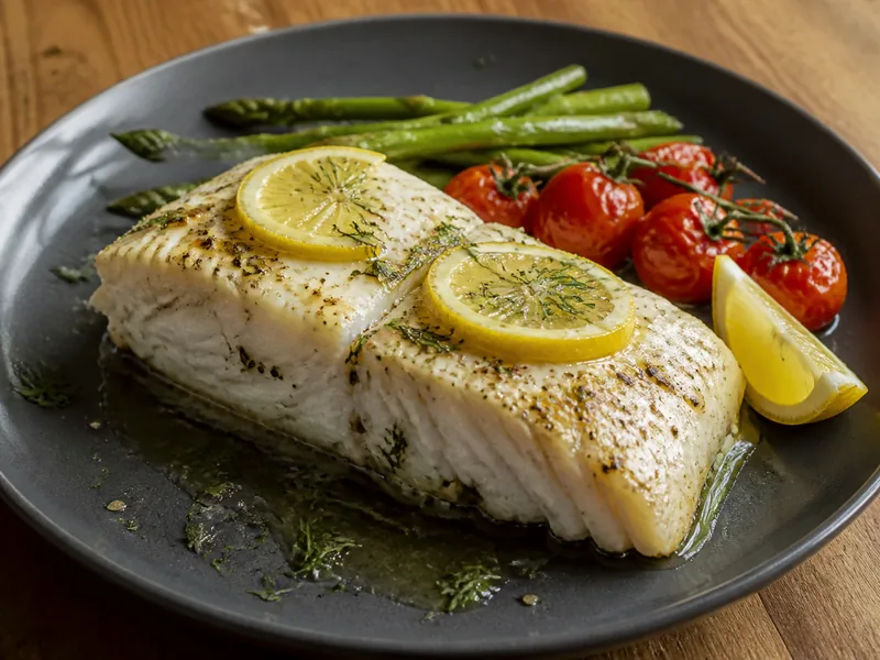 Danie Pieczony halibut