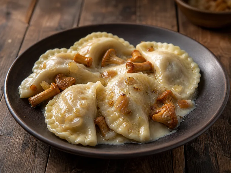 Danie Pierogi z kurkami