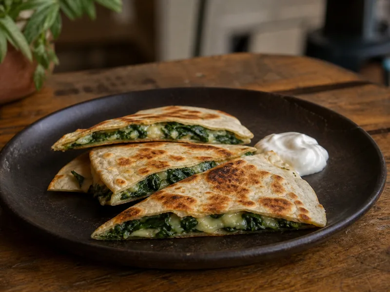 Danie Quesadilla ze szpinakiem