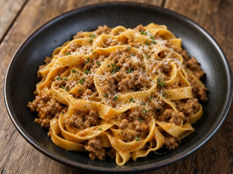 Danie Tagliatelle z cielęciną