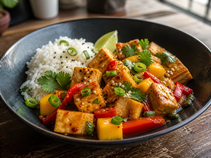 Danie Tofu w sosie mango-chilli