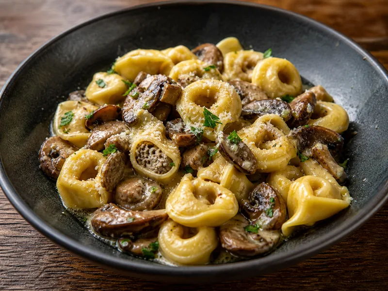 Danie Tortellini z grzybami