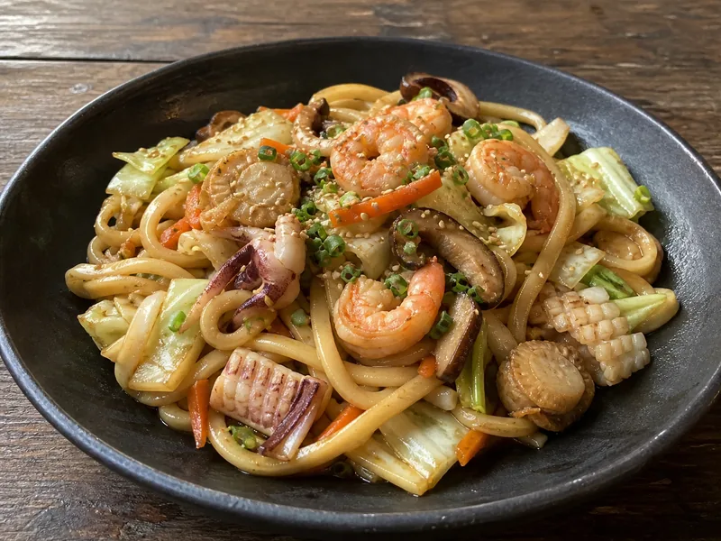 Danie Udon z owocami morza
